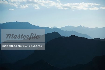 Vue panoramique des chaînes de montagnes, Jammu and Kashmir, Ladakh, Inde