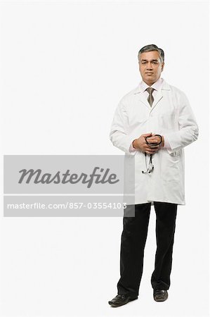 Doctor holding a stethoscope, Gurgaon, Haryana, India