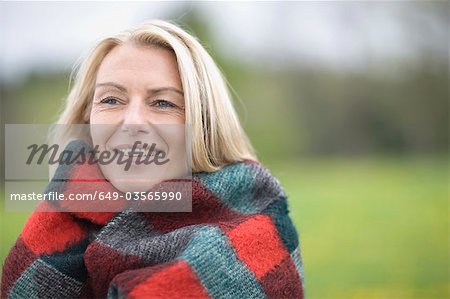 Woman in blanket