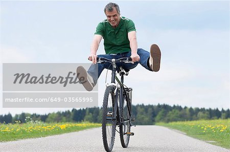 Man riding bike