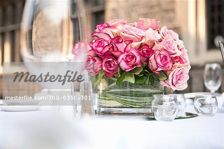 Rose Centrepiece on Table