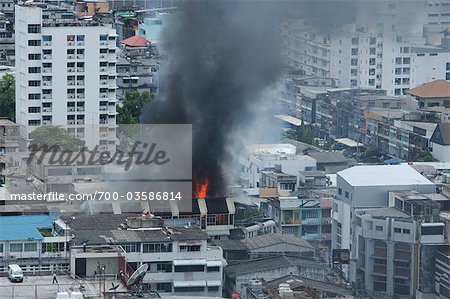 Building on Fire, Bangkok, Thailand