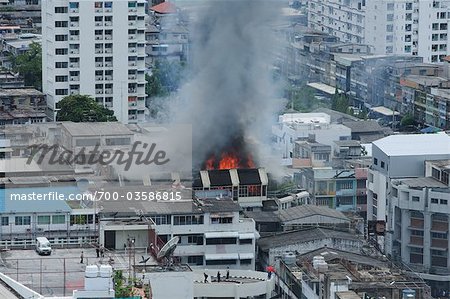 Building on Fire, Bangkok, Thailand Building on Fire, Bangkok, Thailand