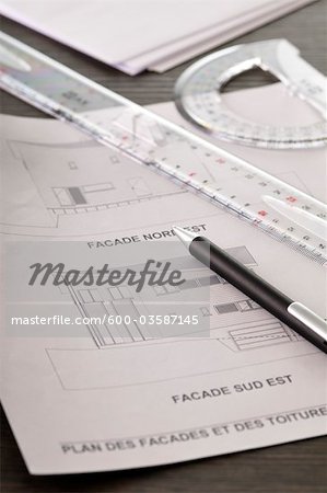 Diagram of Building with Pen and Ruler