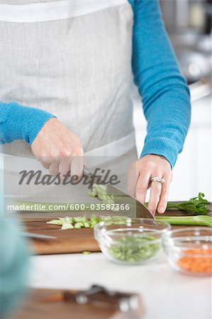 Woman Chopping Vegetables