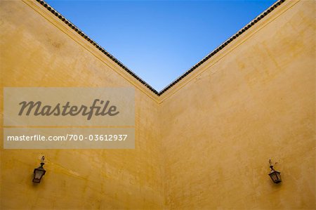 Ecke des Daches, Mausoleum des Moulay Ismail, Meknes, Morocco