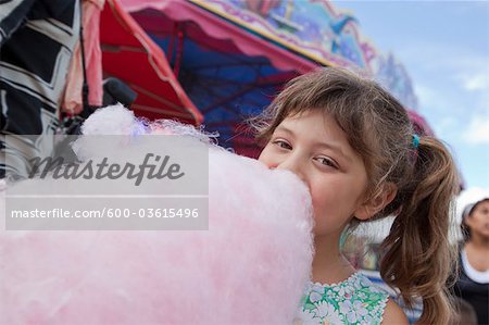 Girl Eating Cotton Candy, Bordeaux, Gironde, Aquitaine, France
