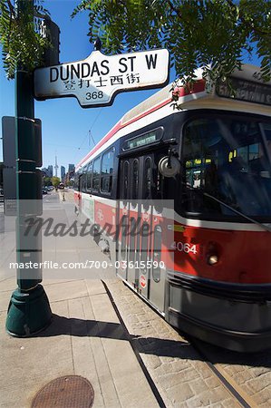 Street Car at Spadina Avenue and Dundas Street West, Toronto, Ontario, Canada Street Car at Spadina Avenue and Dundas Street West, Toronto, Ontario, Canada
