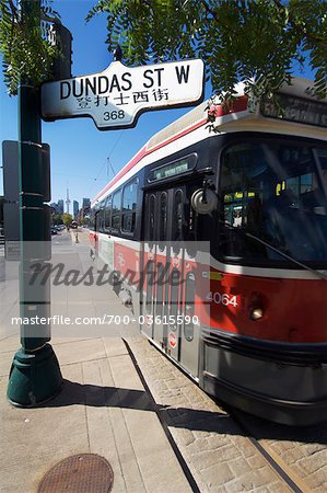 Street Car at Spadina Avenue and Dundas Street West, Toronto, Ontario, Canada