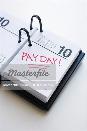 Calendar Showing Payday
