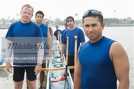 Outrigger canoeing team, group portrait