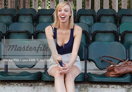 Woman shouting from the stands