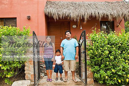 portrait of young mexican family