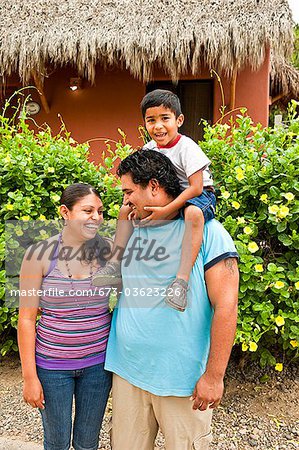 portrait of young mexican family