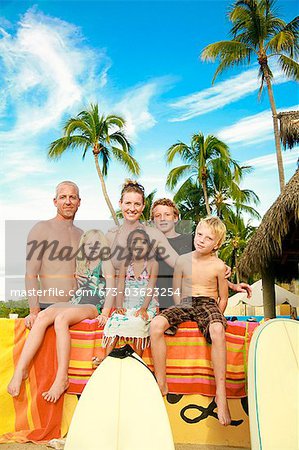 portrait of family outdoors