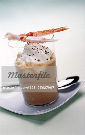 Langoustine et veau trotteurs Cappuccino et cep stock