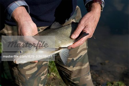 Fisherman holding a carp