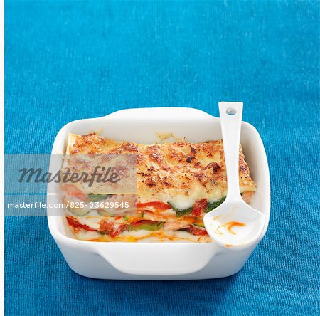 Salmon and vegetable lasagnes