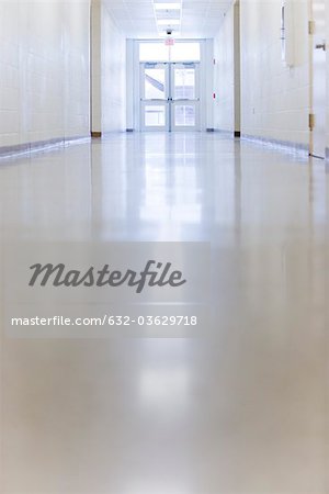 Empty corridor, low angle view