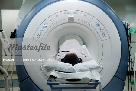 Patient undergoing MRI scan