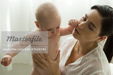 Mother holding infant