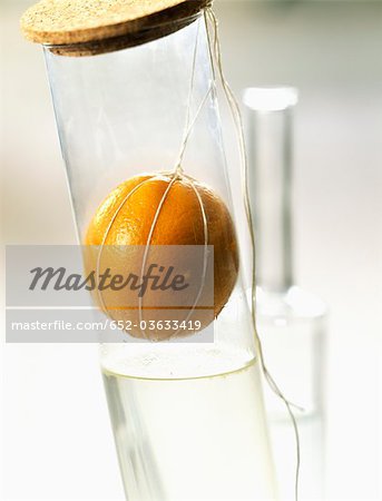 Glas von Eau-de-vie mit orange