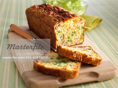 ham and young vegetable savoury cake