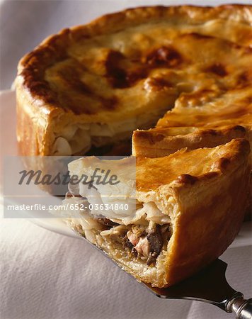 Celery,mushroom and foie gras pie