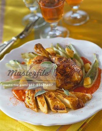 Chicken curry with fennel and tomato puree