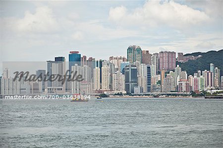 Blick auf Hong Kong Island von Kowloon, Hong Kong, China