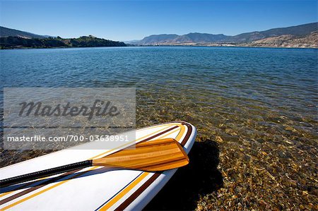 Stand Up Paddle Surfing Board, Okanagan Lake, Penticton, British Columbia, Canada