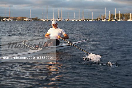 Man Rowing, Lake Ontario, Ontario, Canada