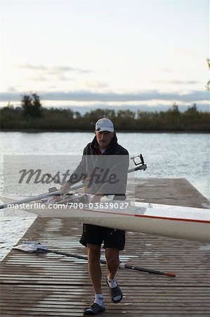 Man Rowing, Lake Ontario, Ontario, Canada