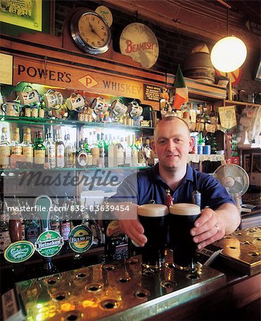 Barman Pulling Pints, Dublin, Ireland