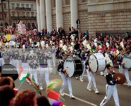 Marching Band, Saint-Patrick Parade, College Green, Dublin, Co Dublin, Irlande