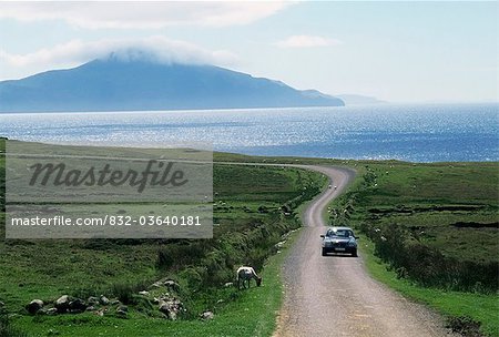 Co Mayo, Ireland; Car Driving Near The Atlantic