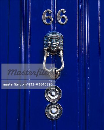 Dublin, Irlande, Close-Up détail de heurtoir de porte de Style géorgien