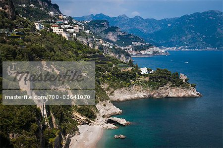 Vue d'Amalfi Coast, Campania, Italie