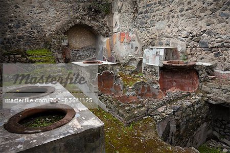 Toilets at Herculaneum, Campania, Italy