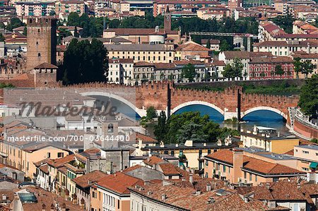 Castelvecchio Bridge over the Adige River, Verona, Veneto, Italy