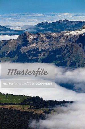 View from the Jungfraujoch, Jungfrau Region, Bernese Oberland, Switzerland