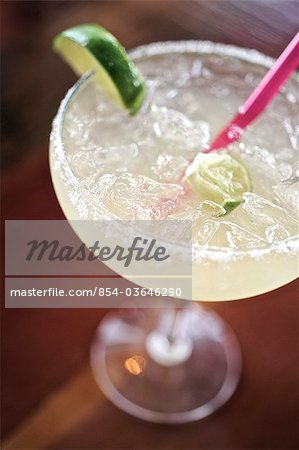 Close up of a Margarita at the Bear Tooth Grill restaurant in Anchorage, Southcentral Alaska, Summer/n