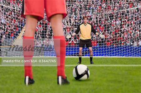 Goalkeeper anticipating free kick