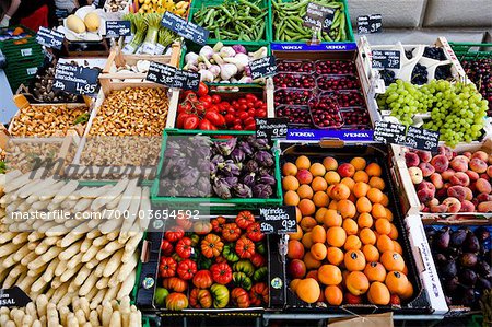 Fruits et légumes au marché en plein Air, Lucerne, Suisse