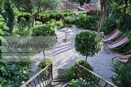 Gartenblick, Caunes-Minervois, Frankreich