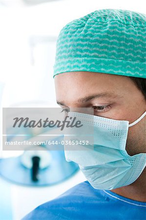 Close up of surgeon in operating room
