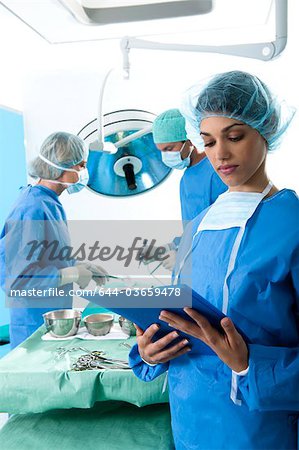 Medical personnel in operating room