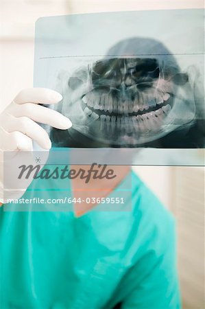 Radiographie panoramique dentaire de dentiste holding