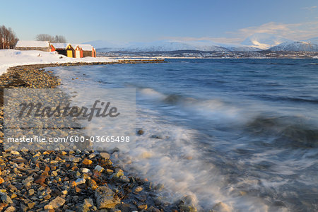 Coast in Winter, Nordbotn, Storevla, Tromso, Troms, Norway Coast in Winter, Nordbotn, Storevla, Tromso, Troms, Norway