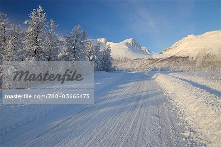 Road in Winter, Breivikeidet, Troms, Norway